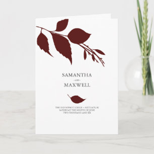 Plantillas del programa de boda de otoño dobladas