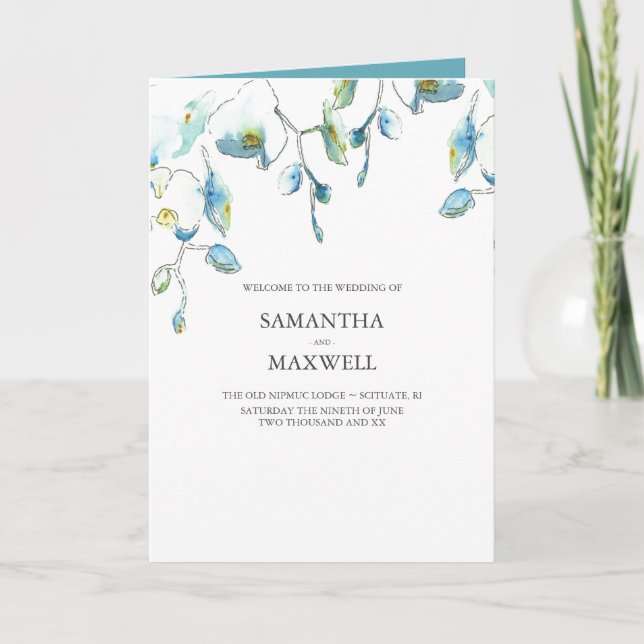 Plantillas del programa de boda floral (Anverso)