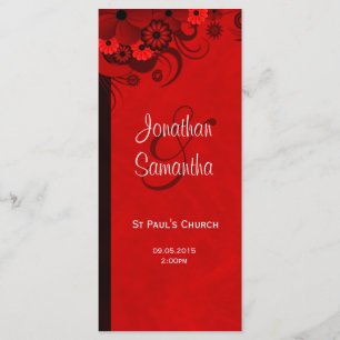 Plantillas del programa de bodas florales blancas 