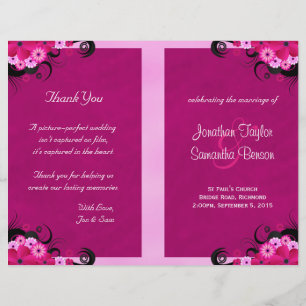 Plantillas del programa de bodas florales de Fuchs