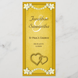 Plantillas del programa de bodas florales de oro r