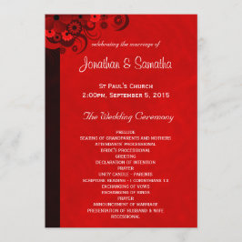 Plantillas del programa de bodas góticas con flore