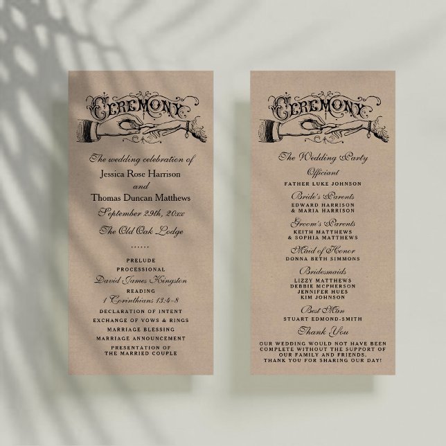 Plantillas del programa de ceremonias de Boda de K (Subido por el creador)