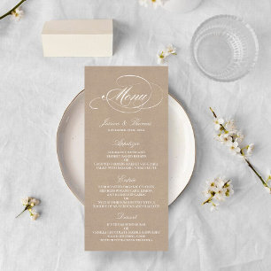 Plantillas elegantes de menú Boda Kraft