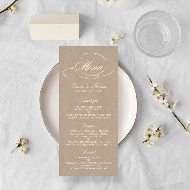 Plantillas elegantes de menú Boda Kraft (Subido por el creador)