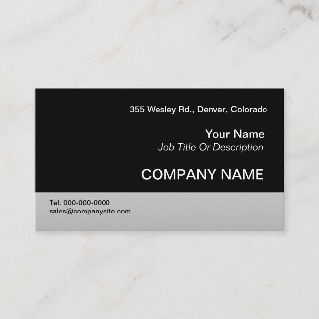 Plantillas negras de la tarjeta de visita (Anverso)