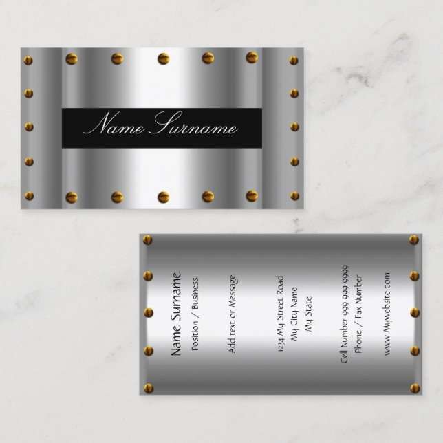 Plata Black Elegant tarjeta de visita Silver Black (Anverso / Reverso)