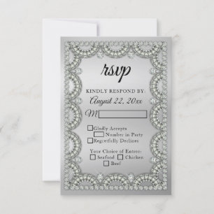 Plata Boda de diamantes Aniversario RSVP