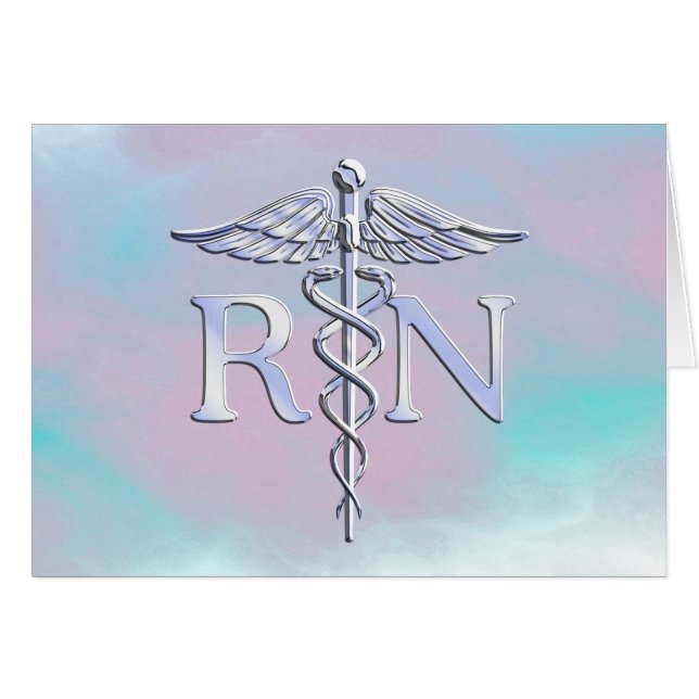 Plata Como RN Caduceus Madre Médica Perla (Anverso (Horizontal))