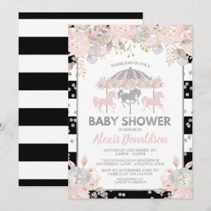 Plata de la invitación de Baby Shower del carrusel