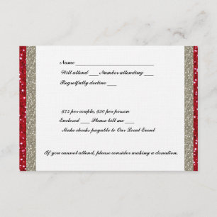 Plata de lujo y acontecimiento rojo RSVP