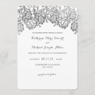 Plata del cordón del vintage de la invitación el |