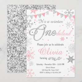 Plata del rosa de la invitación del cumpleaños de