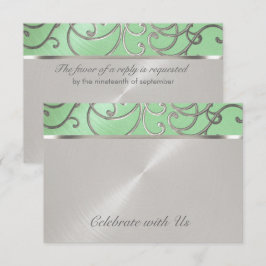 Plata elegante de la verde menta de la tarjeta de