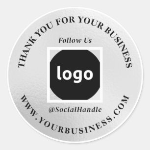 Plata   Gracias   Pegatinas de LOGO de negocios