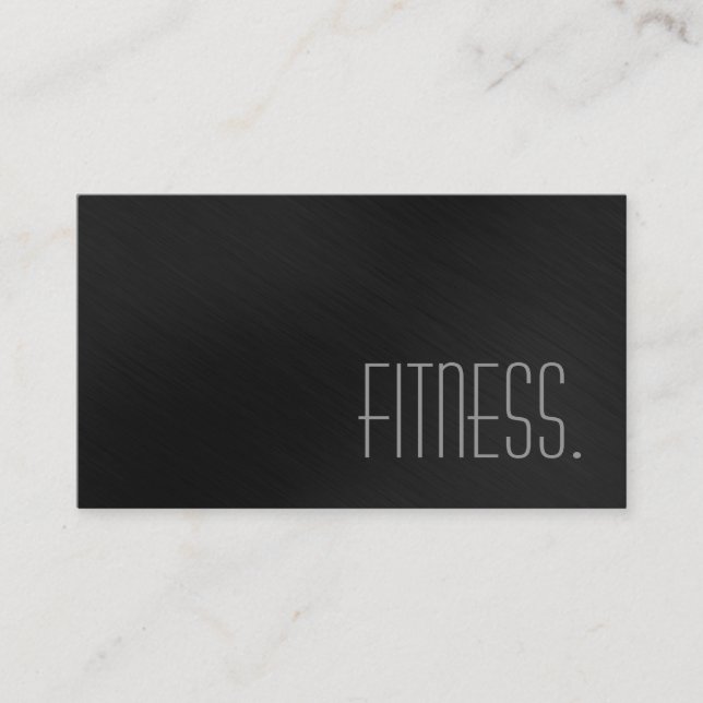 Plata Gris Gris Moderno Fonts Fitness Tarjeta de N (Anverso)