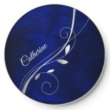 Plata Leaf Swirl Royal Blue