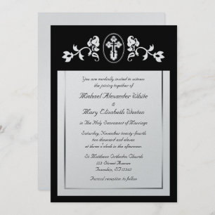 Plata metálica - Invitaciones a la boda ortodoxa