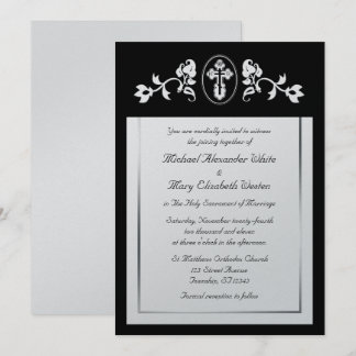 Plata metálica - Invitaciones a la boda ortodoxa