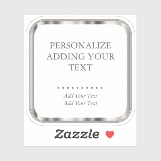 Plata metálica - Pegatina de corte de besos (Hoja)