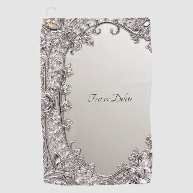 Plata Ornate Moderno Toalla De Golf (Anverso)
