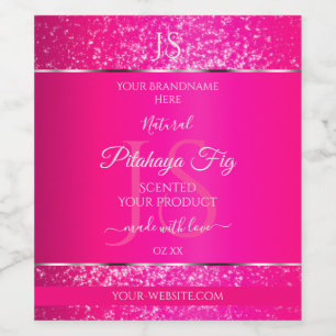 Plata rosa con las etiquetas de productos iniciale