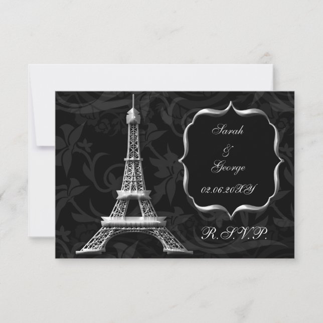 plata Torre Eiffel french rsvp estándar 3.5 x 5 (Anverso)