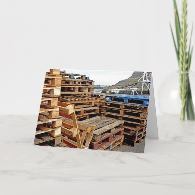 Plataformas de madera en la tarjeta del muelle (Anverso)