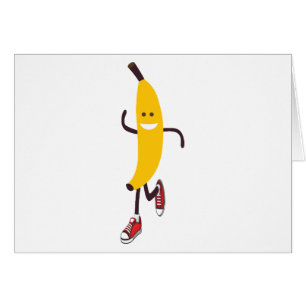 Plátano divertido de dibujos animados corriendo