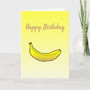 Plátano en Tarjeta de Feliz Cumpleaños Doble