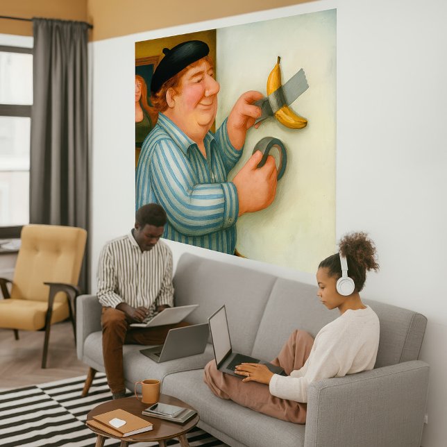 Plátano Pegado - Gran Impresión de Arte en Lienzo  (Taped Banana - Large canvas art print)