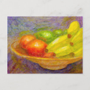 Plátanos, tomates y limas, postal