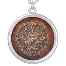 Antiguo disco solar maya collar de arte fractal