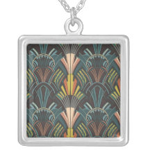 Collar de inspiración Art Déco, diseño de impresió