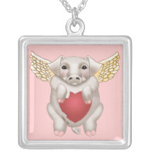 Collar de la plaza Flying Pig Love
