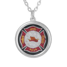 Collar en rojo, oro del bombero, negro