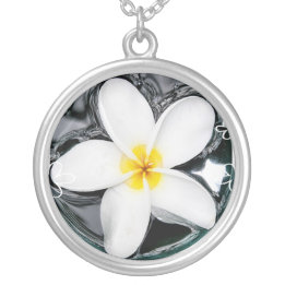 Plateado Collar Plumeria