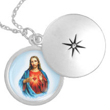 Imagen icónica de Jesús con el collar del corazón