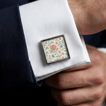 Gemelos elegantes y chic con patrón de arte floral