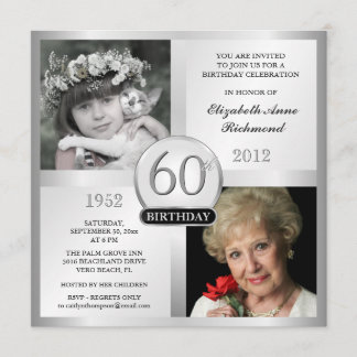 Platee las 60.as invitaciones del cumpleaños