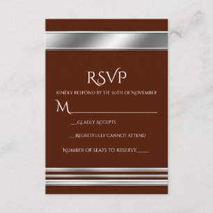 Platino Shine Elegante tarjeta RSVP-CUALQUIER COLO