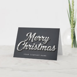 Platinum Foil Retro Script Feliz Navidad
