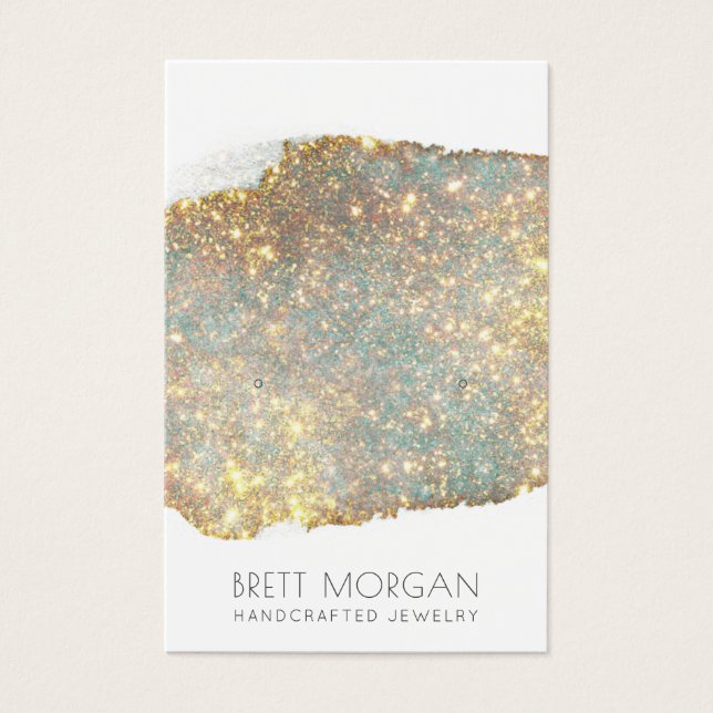 Platinum Glitter Earring Jewelry Display Cards (Anverso)