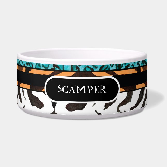 Plato de alimentación grande de la comida de perro (Frente)