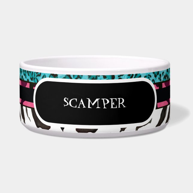 Plato de alimentación grande de la comida de perro (Frente)