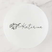 Plato de Anillo Floral Personalizado Nombre Botáni