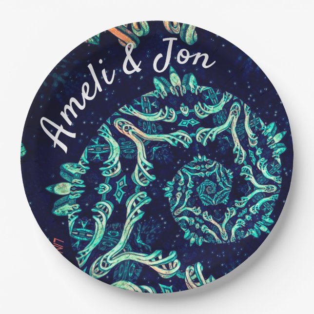 Plato de cena de oscura elegancia fractal (Anverso)