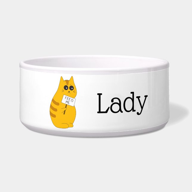 Plato de comida para gato Kawaii (Frente)