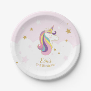Plato de cumpleaños unicornio