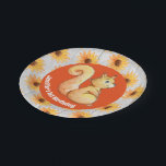 Plato de fiesta de ardilla de bosque rústico<br><div class="desc">Ardilla acuática con fondo rústico de madera texturada. Platos divertidos para tu fiesta de cumpleaños.</div>